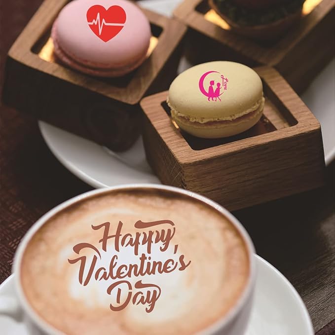 46 Coffee Stencils+2 Mesh Powder Shakers, Cake Baking Templates Coffee Decoration Stencils Coffee Art Template Coffee Mold Tool for Christmas Thanksgiving Cake Coffee Cappuccino