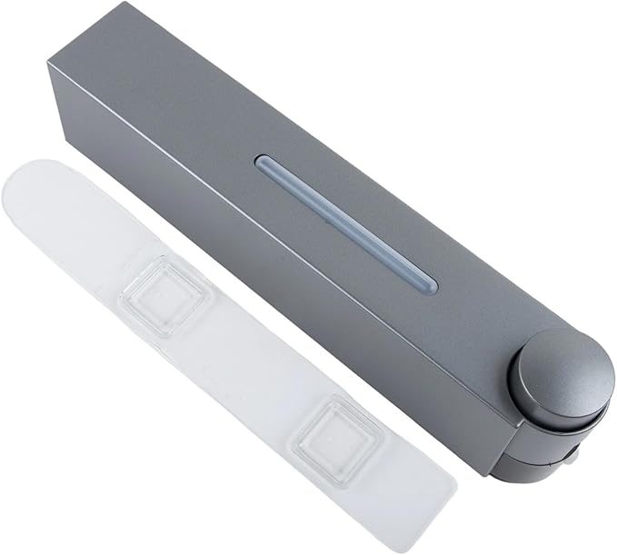 Wall Mounted Dispenser With Multiple Chambers Bathroom Soap Pump Container For Shampoo Shower Gel Conditioner Storage With Large Capacity 400Ml Transparent Window(Gray Single)