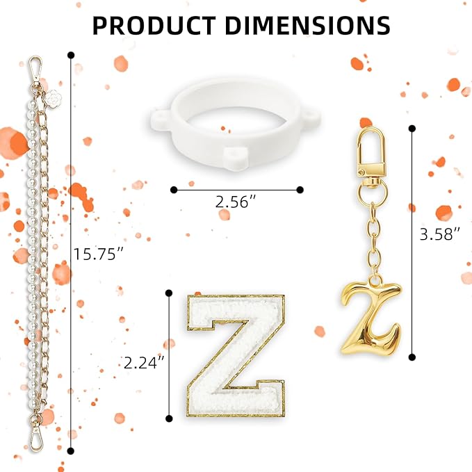 Letter Handle Strap Accessories with Cute Initial Charm Compatible with Owala Water Bottle 24oz 32oz 40oz Owala Kids