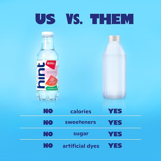 Hint Fruit-Infused Bottled Water, Peach Raspberry - Sugar Free Flavored Water with Zero Calories, Naturally Flavored, and No Artificial Sweeteners - 16 Fl Oz (Pack of 12)