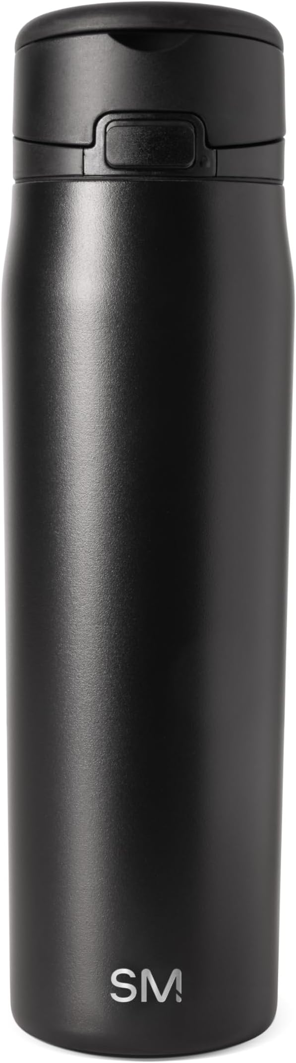 Simple Modern Mesa Loop Water Bottle with Covered Straw and Handle | 24oz Cup Holder Friendly Insulated Stainless Steel Bottles for Travel, Sports and School | Midnight Black