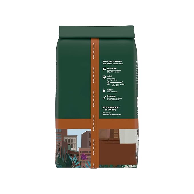 Starbucks Whole Coffee Beans, Medium Roast Hot or Iced Coffee, Pike Place Roast, 12 oz