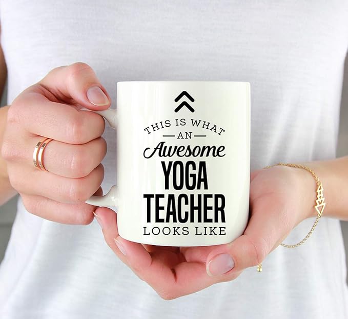 Andaz Press 11oz. Ceramic Coffee Tea Mug Thank You Gift, This is What an Awesome Yoga Teacher Looks Like, 1-Pack