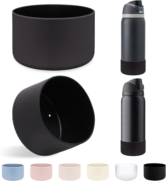2Pcs Silicone Boot Sleeve for Owala Water Bottle FreeSip Twist and Flip Protective Silicone Bottom Base Bumper for Owala Flask Water Bottle BPA Free, Anti-Slip