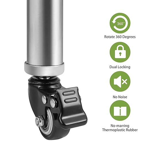 NSF Stainless Steel Table for Prep & Work with Caster 24 x 18 Inches, Metal Commercial Kitchen Table with Under Shelf and Adjustable Table Foot for Restaurant, Home and Hotel
