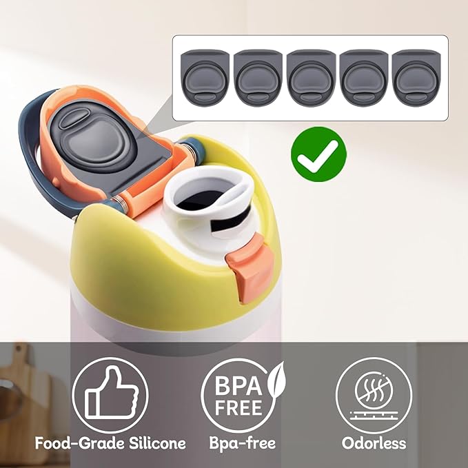 5pcs Rubber Seal Replacement Stopper Compatible with Owala Freesip16/19/24/32/40oz Spout Lid,Water Bottle Gasket Silicone Cap Insert Gasket Stopper Replacement Parts Accessories YA1-01