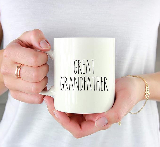 Andaz Press Simple Rustic Farmhouse Kitchen Decor 11oz. Ceramic Coffee Tea Mug Gift, Great Grandfather, 1-Pack