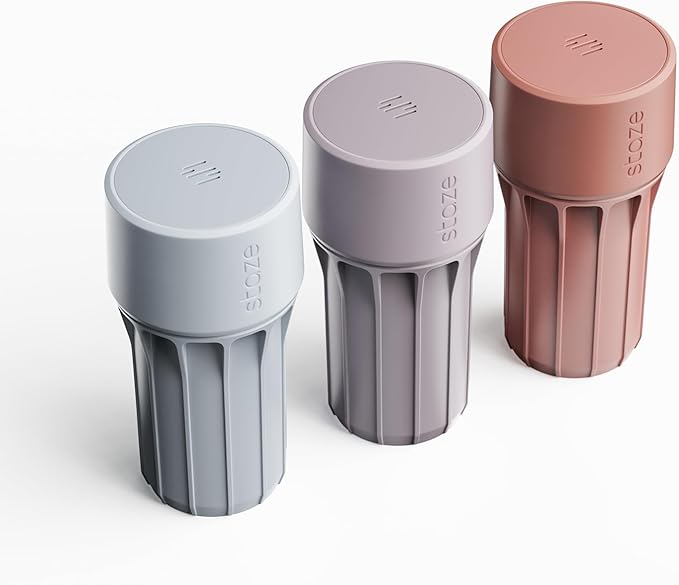 Staze Air Tight Smell Proof Container (148ml) – Vacuum Seal Stash Jar - Waterproof Food Storage Canister, Portable Small Smell Proof Jar for Coffee, Herb, Spice & Gummies - (COSMIC TRIO)
