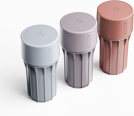 Staze Air Tight Smell Proof Container (148ml) – Vacuum Seal Stash Jar - Waterproof Food Storage Canister, Portable Small Smell Proof Jar for Coffee, Herb, Spice & Gummies - (COSMIC TRIO)