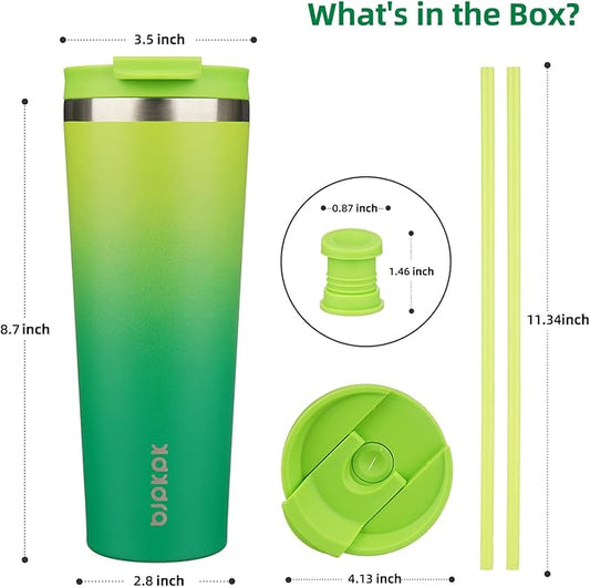 BJPKPK 26oz Tumbler With lid And Straw Stainless Steel Travel Coffee Mug Insulated Tumblers Cups,Bamboo Grove