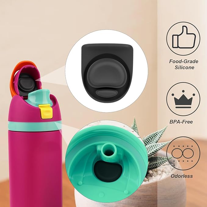 4pcs Water Bottle Seal Circle & 4pcs Replacement Stopper, Silicone O Circle Lid Gasket Parts for Owala Free Sip 19oz 24oz 32oz 40oz, Cap Mouth Plug Gasket Accessories, BPA-Free