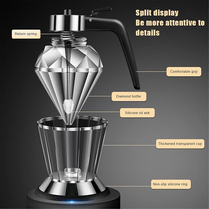 Honey Dispenser,Dripless Glass Honey Dispenser with Stand Syrup Dispenser Seasoning Jar for Kitchen Tool,Honey Pot with Stand – for Syrup,Sugar,Sauces,Jar,200ML,9.5 * 15CM