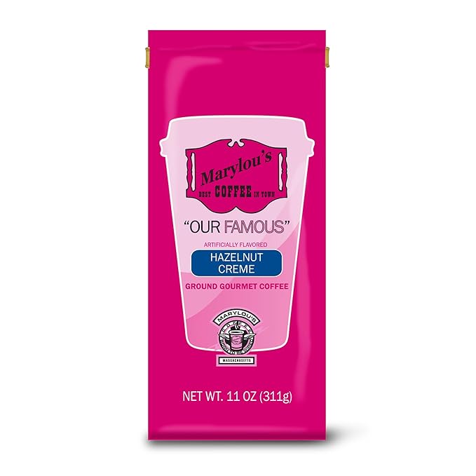 Marylou's Coffee – Hazelnut Creme Flavored Ground Gourmet Coffee – 11 oz