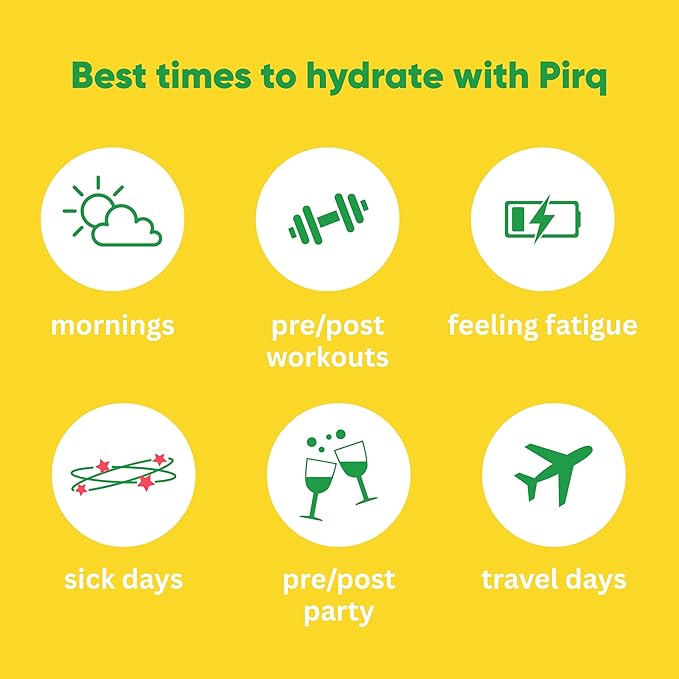 Pirq Hydration - Lemon Lime - Hydration Powder Packets | Electrolyte Drink Mix | Curcumin | B Vitamins | Zero Sugar | Keto Friendly | 10 Sticks