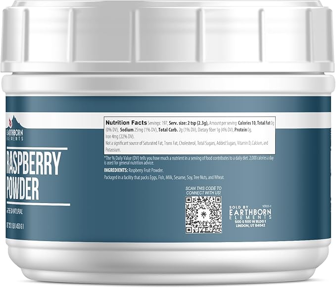 Earthborn Elements Raspberry Powder 1 lb, Pure & Natural, Smoothies & Desserts
