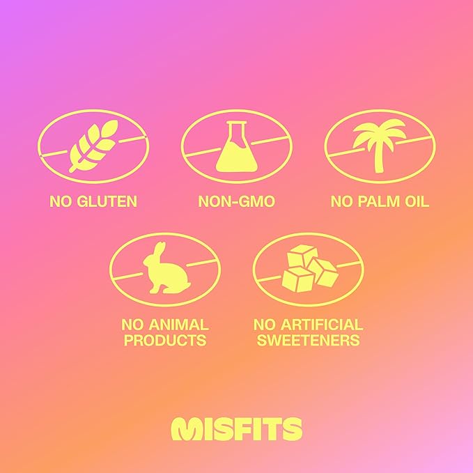Misfits Protein Bar Variety Pack | Nutrition Bars - 14-15g Protein, 1g Sugar, Plant-based, Low Carb, Non-GMO, Gluten Free Snacks | Pack of 12, Multiple Flavors