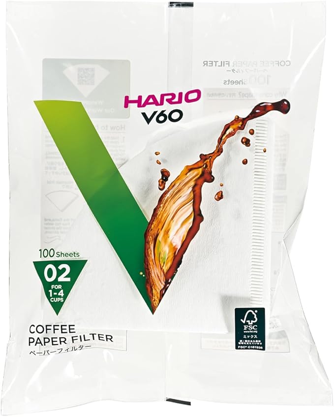 Hario, Filter Paper 02 White, 100 Count
