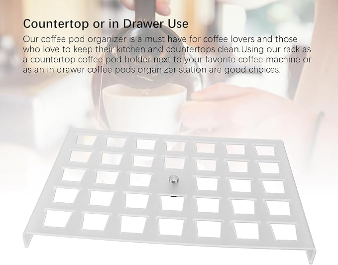 TOPINCN Coffee Capsule Storage Tray Acrylic Drawer Insert Organizer Holds 35 Pods with Clear Stylish Design for Kitchen Home Office Cafe Countertop