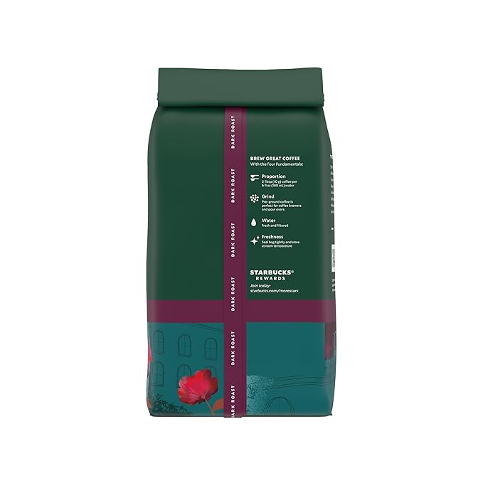 Starbucks Ground Coffee, Dark Roast Hot or Iced Coffee, Caffè Verona, 28 oz