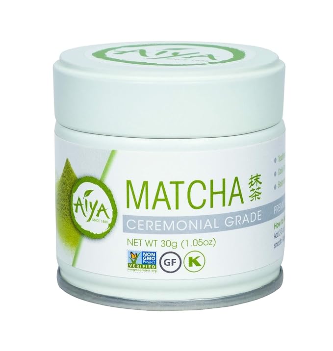 Aiya Authentic Japanese Premium First Harvest Ceremonial Grade Matcha Green Tea Powder - Vegan-Friendly, Zero Sugar, Gluten-Free - 30g Tin