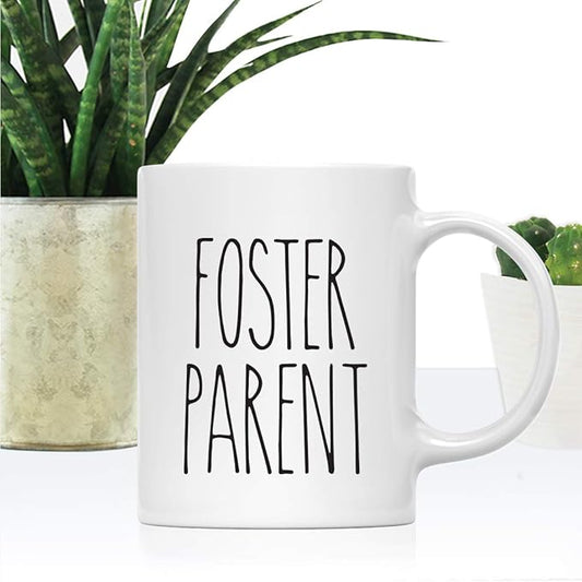 Andaz Press Simple Rustic Farmhouse Kitchen Decor 11oz. Ceramic Coffee Tea Mug Gift, Foster Parent, 1-Pack, Birthday Christmas Gift Ideas for Family, Friends