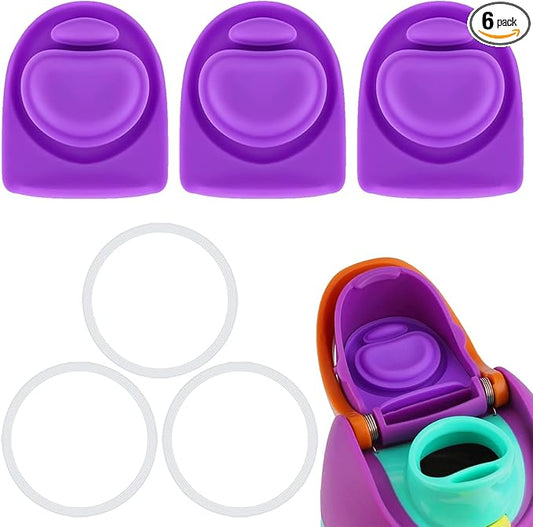 3 Sets Replacement Seal Gasket Stoppers for Owala Freesip Cap Mouth,Silicone O Sealing Ring Parts Water Bottle Top Lid Accessories for Owala Freesip 16/19/24/32/40oz（Puple）