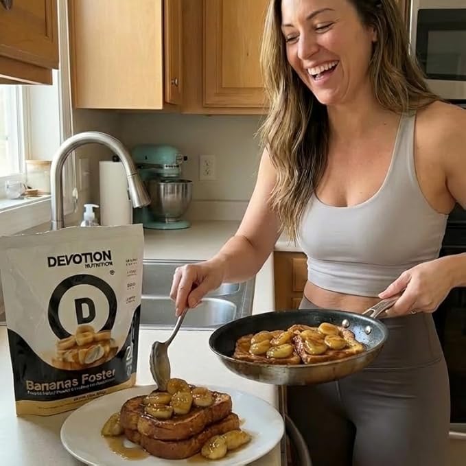 Devotion Nutrition Protein Powder Bananas Foster – 20g Whey Isolate & Casein Protein Blend – No Added Sugar, Low Carb, Gluten-Free, Keto-Friendly, 1g MCT, Kosher – 2lb Pouch