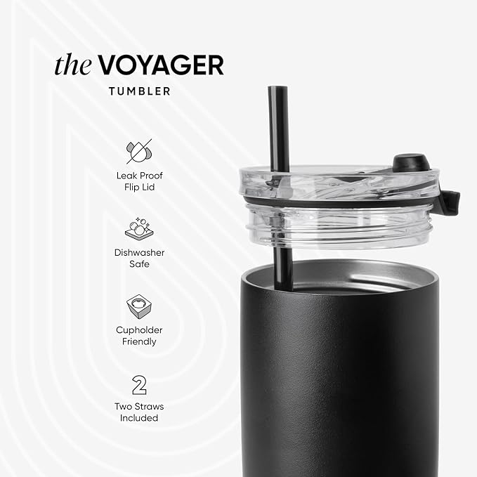 Simple Modern Travel Coffee Mug Tumbler with Flip Lid | Reusable Insulated Stainless Steel Cold Brew Iced Coffee Cup Thermos | Gifts for Women Men Him Her | Voyager Collection | 20oz | Forest