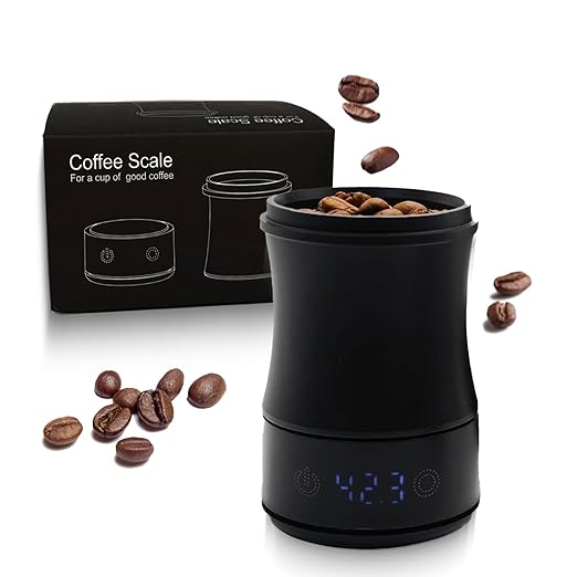 Digital Coffee Scale with Dosing Cup 2-in-1, 0.1g Precision USB-C Rechargeable Espresso Scale, IPX4 Waterproof, Multi-Purpose for 58mm Espresso Machines, Drip, French Press
