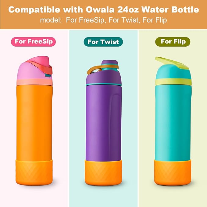 Silicone Boot for Owala Water Bottle 24 oz 32 oz 40 oz, Anti-Slip Protective Sleeve for FreeSip/Twist/Flip Stainless Steel Water Bottles Accessories