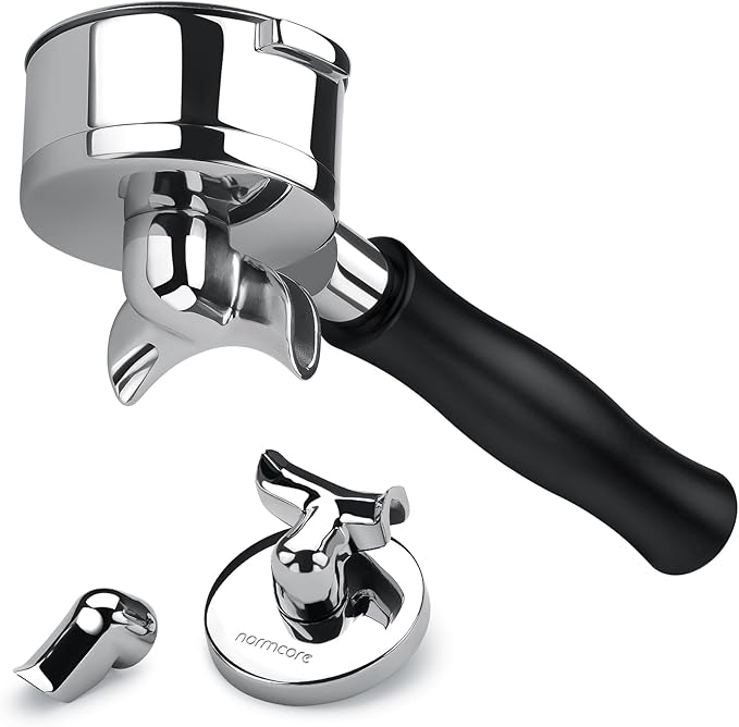 Normcore 58mm 3-in-1 Bottomless/Double/Single Spout Portafilter with 22g Basket Fits E61, Flair 58, ECM, Rocket, Sanremo, Synesso, Slayer, VBM - Anodized Aluminum Handle