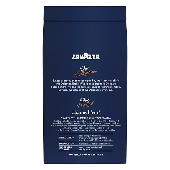 Lavazza Perfetto Ground Coffee Blend, Dark Roast, 20 Ounce, Caramel flavor with Dark and Velvety Texture, 100% Arabica (Pack of 2)