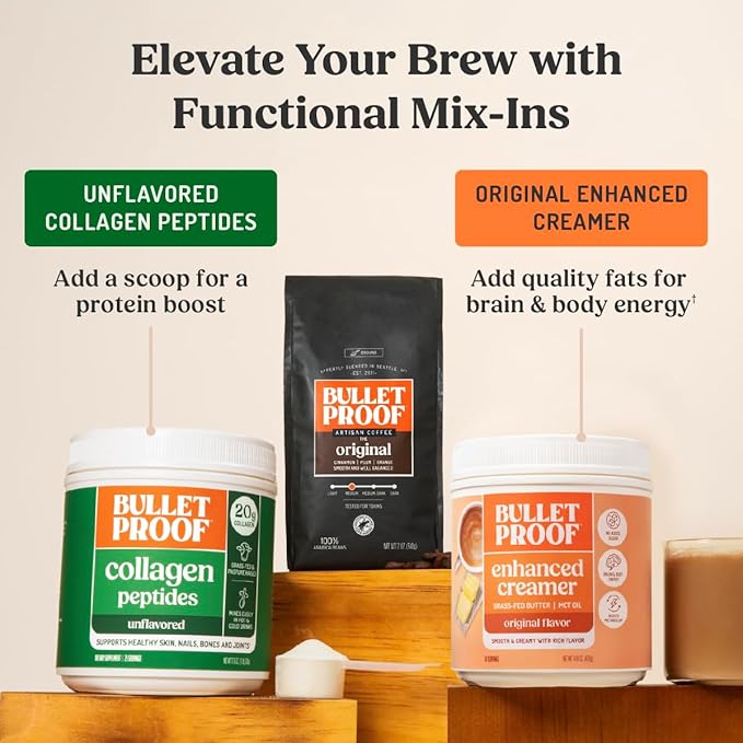 Bulletproof Original Medium Roast Whole Bean Coffee, 5 Pounds (bulk), 100% Arabica Beans, Clean Coffee Tested for Toxins, Packaging May Vary