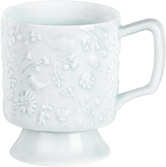 KAMMAK Ceramic Mug - 400ml/13.5oz Coffee Cup - Hand-Painted Ceramic Cup - Vintage Tea Cup - Cute Mug for Women - Ideal for Birthday, Afternoon Tea & Housewarming Gifts