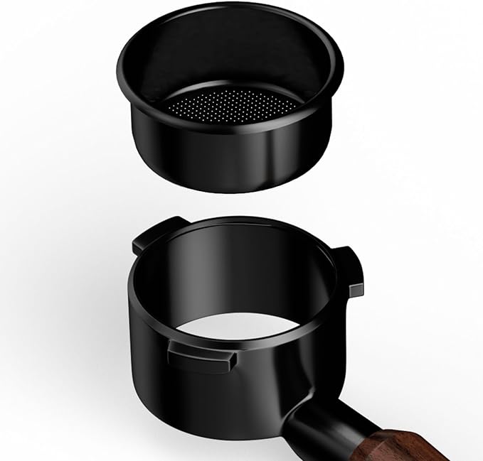 MHW-3BOMBER 54mm Bottomless Portafilter Fits Breville Barista Express, BES870XL, BES878, BES880, 3-Ears Espresso Portafilter with Filter Basket for 54mm Breville Machines, Wood Handle, BP7118B