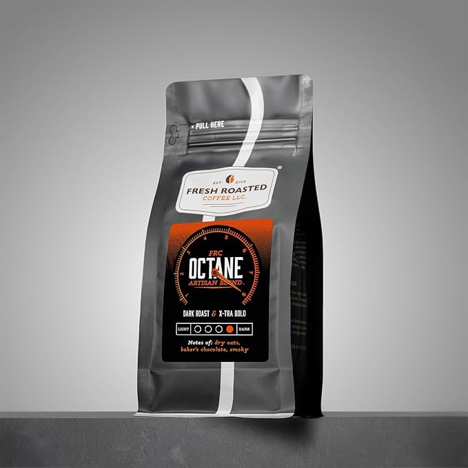 Fresh Roasted Coffee, Octane, 12 oz, Dark Roast, Kosher, Whole Bean