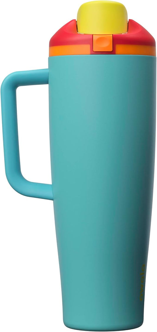 Owala FreeSip Tumbler Insulated Stainless Steel Water Bottle with Built-in Straw and Side Handle, For Travel, Work, School, and Sports, 40oz, BPA Free, Leak Proof, Summer Sweetness