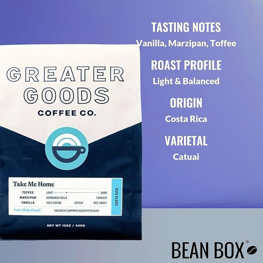 Take Me Home - Costa Rica - Roasted by Greater Goods Coffee Co. - Freshly Ground Coffee - 10 Ounce Bag