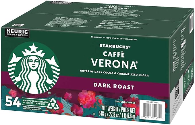 Starbucks Caffe Verona, Dark, K-Cup Portion Pack for Keurig K-Cup Brewers 54-Count