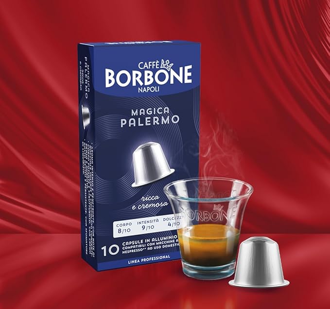Caffè Borbone Magica Palermo Aluminum Capsules Compatible with Nespresso Original Machines, Dark Roast, 100 Count