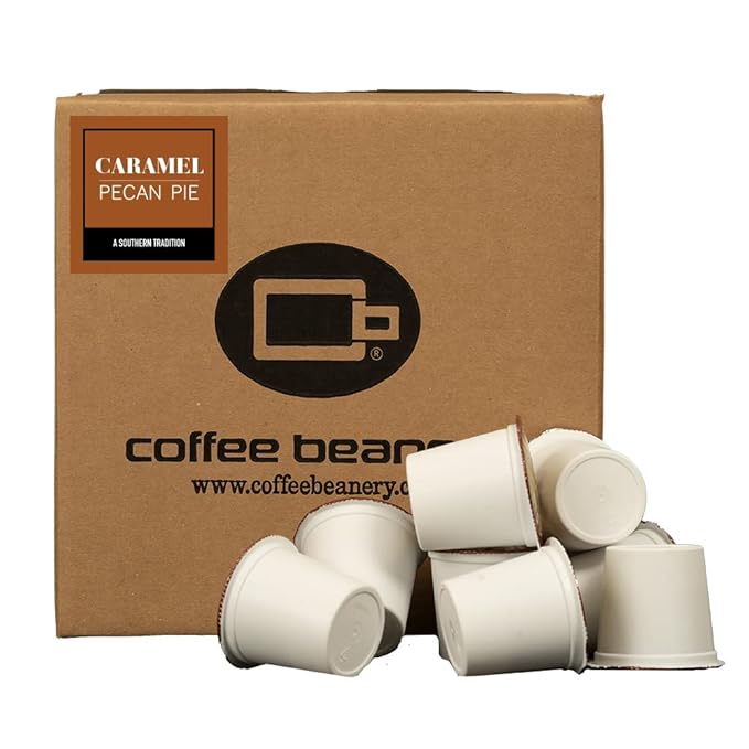 Caramel Pecan Pie Decaf Coffee Pods by Coffee Beanery | 192ct Bulk Flavored Decaf Coffee Pods Medium Roast Coffee