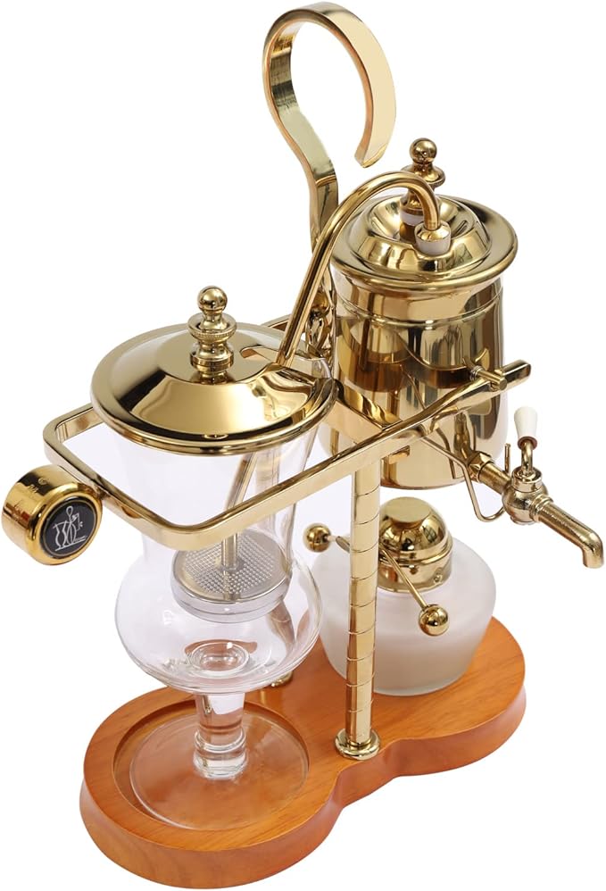 Vintage Siphon/Syphon Coffee Maker Belgian Belgium Coffee Brewer Tea Maker 400ml/ 15oz - Gold