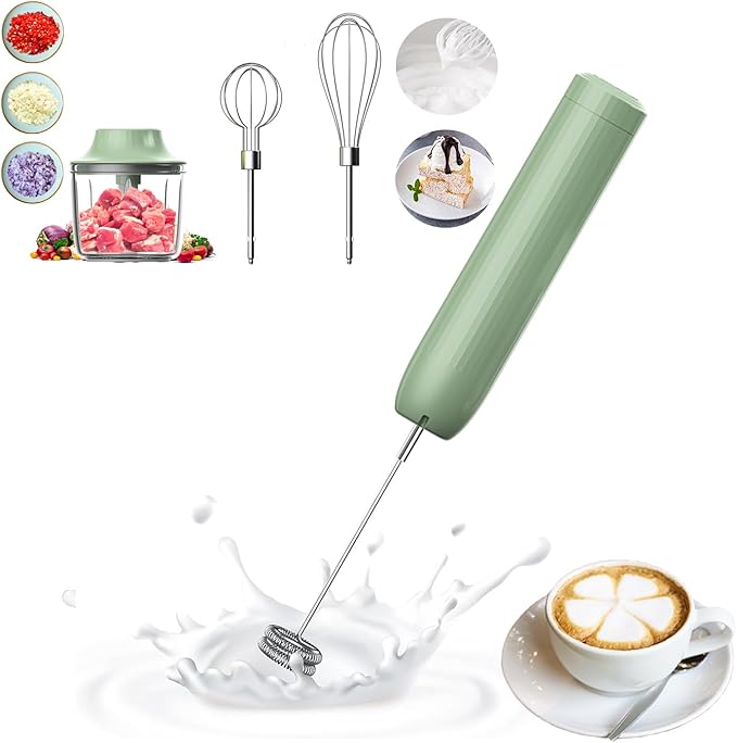 Handheld Frother,Coffee Stirrers Electric,Drink Frother Rechargeable Milk Frother, Handheld Milk Frother,Drink Mixer,Hand Mixer,Food Processor and Small Whisk,4-Speed,10Oz