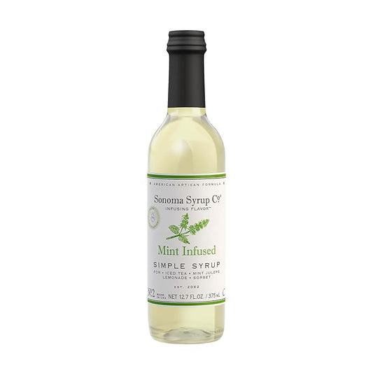 Sonoma Syrup Co. Mint Infused Simple Syrup 12.7 fl oz | for Coffee, Cocktails, and Cooking | Hand Crafted in the USA