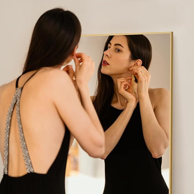 NEWBULIG Full Length Mirror, Upgraded Body Wall Mirrors with Shatter-Proof Glass, Floor Standing Mirror, Home Wall Decor