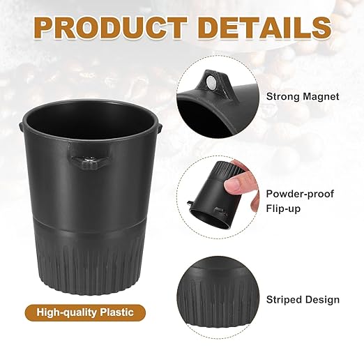 uxcell 58 mm Espresso Coffee Dosing Cup, Espresso Machine Accessories Cup for Home Commercial Precision Control Coffee Machine Grinder, Black