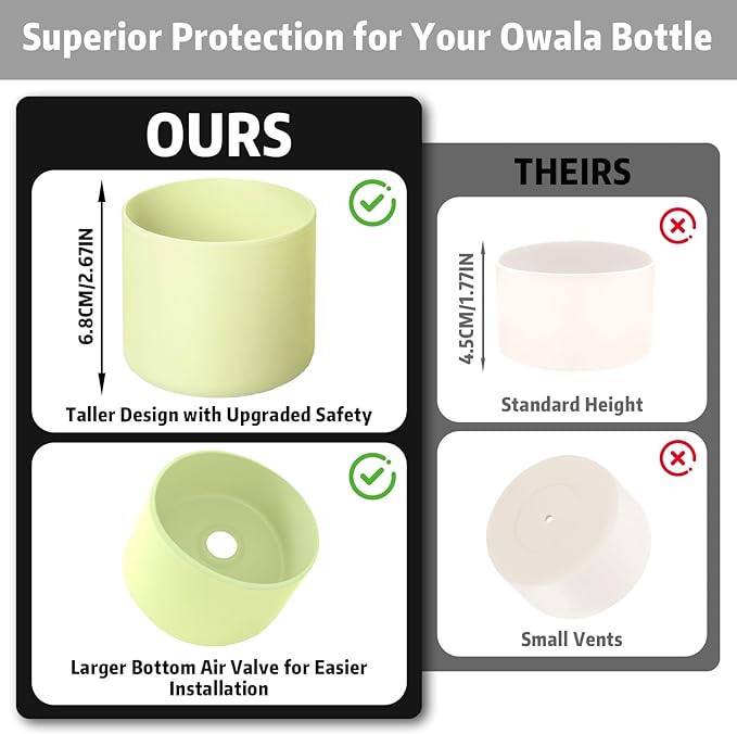 Silicone Boot for Owala 40oz Water Bottle – Anti-Slip Protective Cover, Bottle Boot, Base Cover Compatible with FreeSip, Sleeve for Stainless Steel Tumblers (Green, 40OZ)