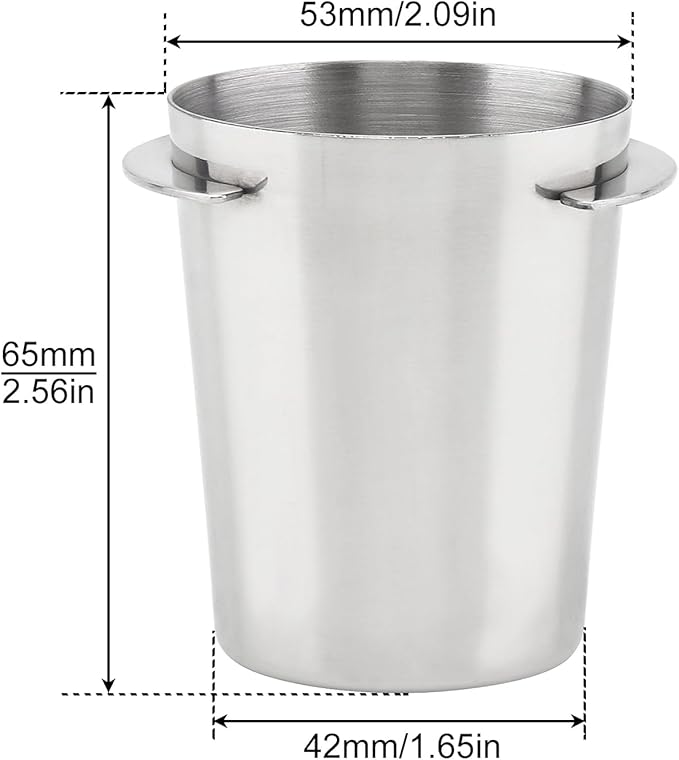 Coffee Dosing Cup 54mm, Stainless Steel Espresso Coffee Dosing Cup Espresso Coffee Machine Accessories, Coffee Powder Feeder Part Coffee Grinder Powder Cup Compatible with 54mm Portafilter