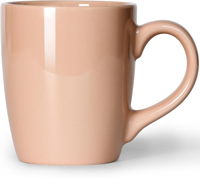 Smilatte 20 OZ Large Coffee Mug, Nice Ceramic Boss Tea Cup with Big Handle for Dad Men Women, Unique Style For Any Kitchen, Pure Pink
