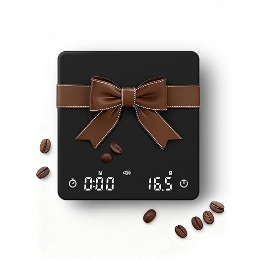 Rechargeable Coffee Scale with Auto Timing,Mini Espresso Scale with Timer, 2kg/0.1g High Precision Scale for Coffee Beans, Black
